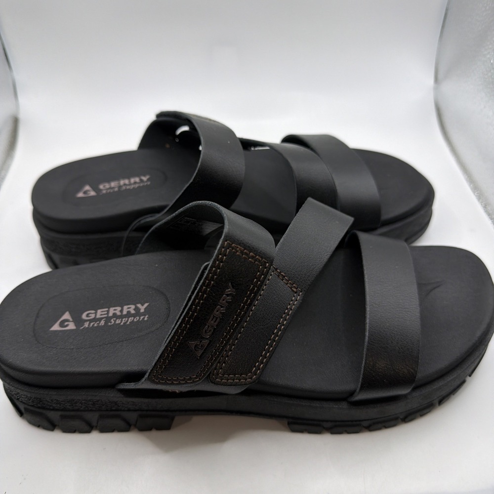 Gerry Women's Choclo Black Strappy Platform Sport Sandals Size 10 NEW with Box